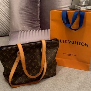 Louis Vuitton Cabas Piano Classic Brown Monogram Tote w/original LV store bag